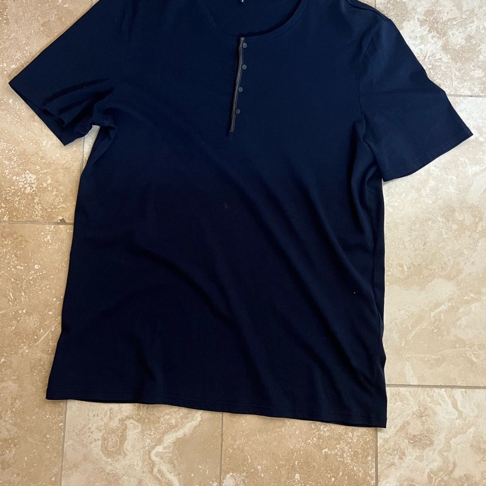 The Kooples Dark Blue Short Sleeve Henley